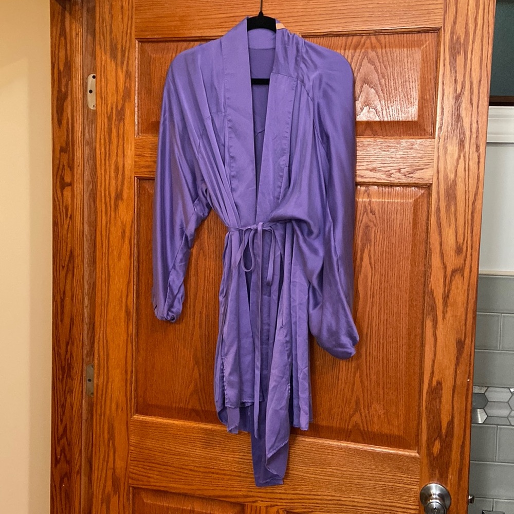LUNYA Washable Silk Robe Iris Purple M